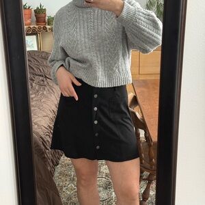 Ezra Black Mini Skirt with Buttons